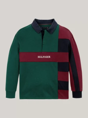 Tommy Hilfiger Regular Fit Langarm-Poloshirt ORNAMENTAL GREEN / ROUGE / BLUE Flash Sale