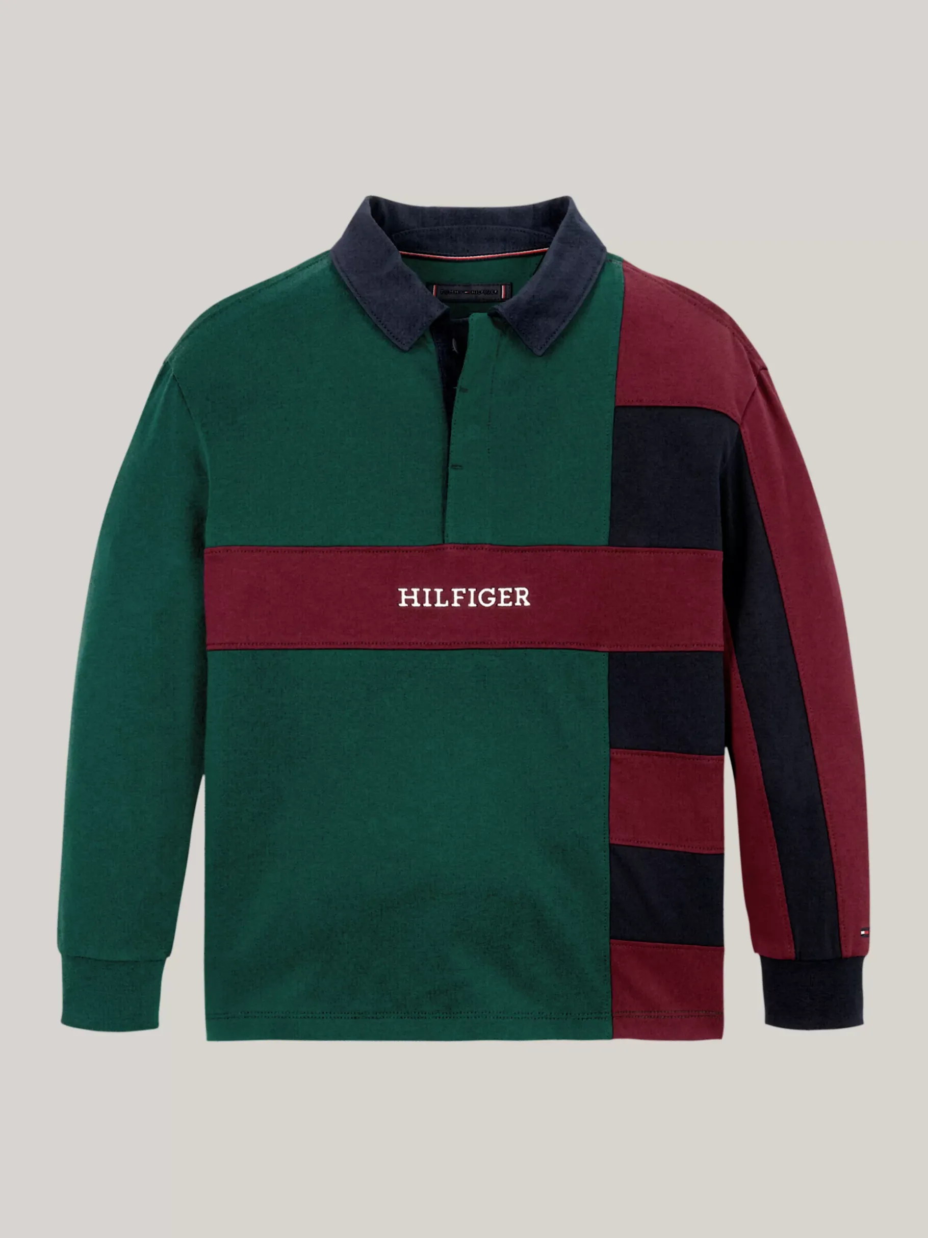 Tommy Hilfiger Regular Fit Langarm-Poloshirt ORNAMENTAL GREEN / ROUGE / BLUE Flash Sale