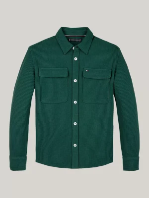 Tommy Hilfiger Regular Fit Overshirt mit Waffelstruktur ORNAMENTAL GREEN Shop
