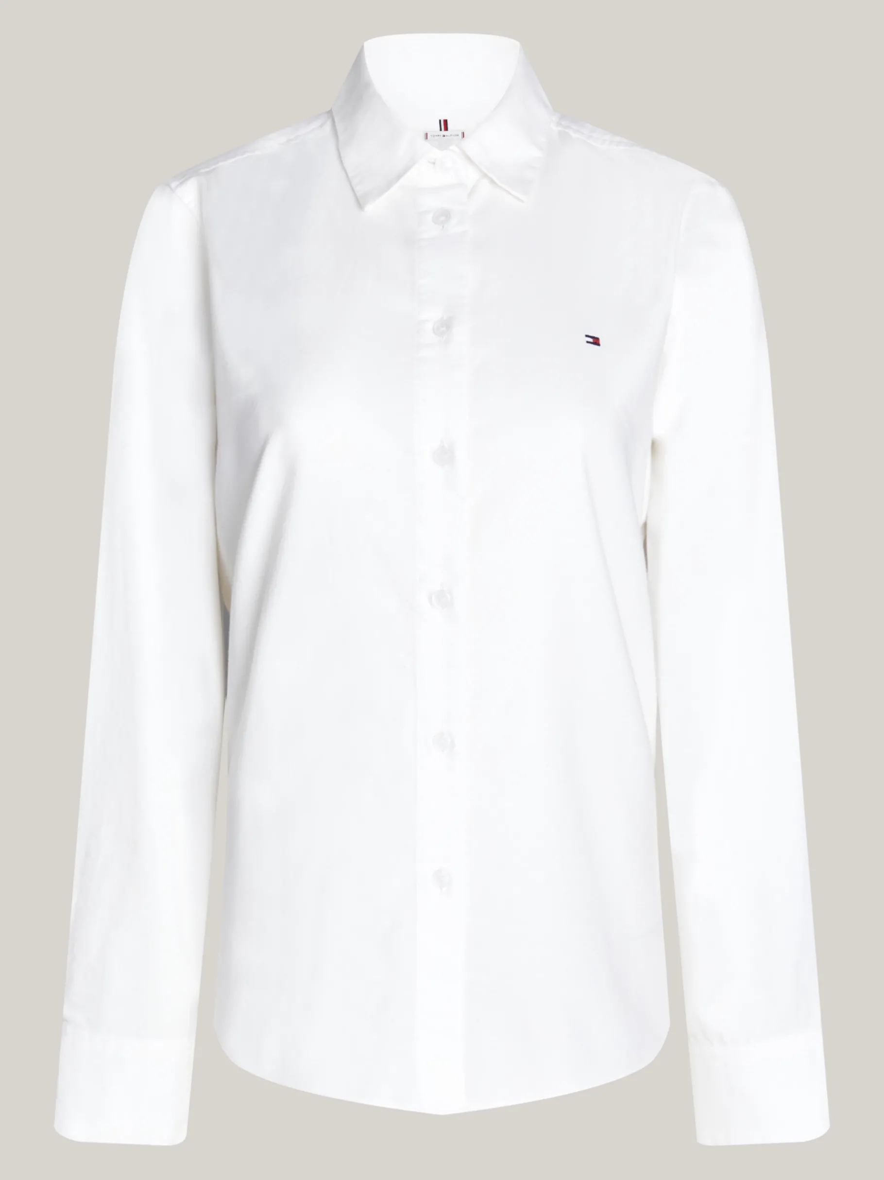 Tommy Hilfiger Regular Fit Oxford-Bluse mit Flag-Stickerei TH OPTIC WHITE Store