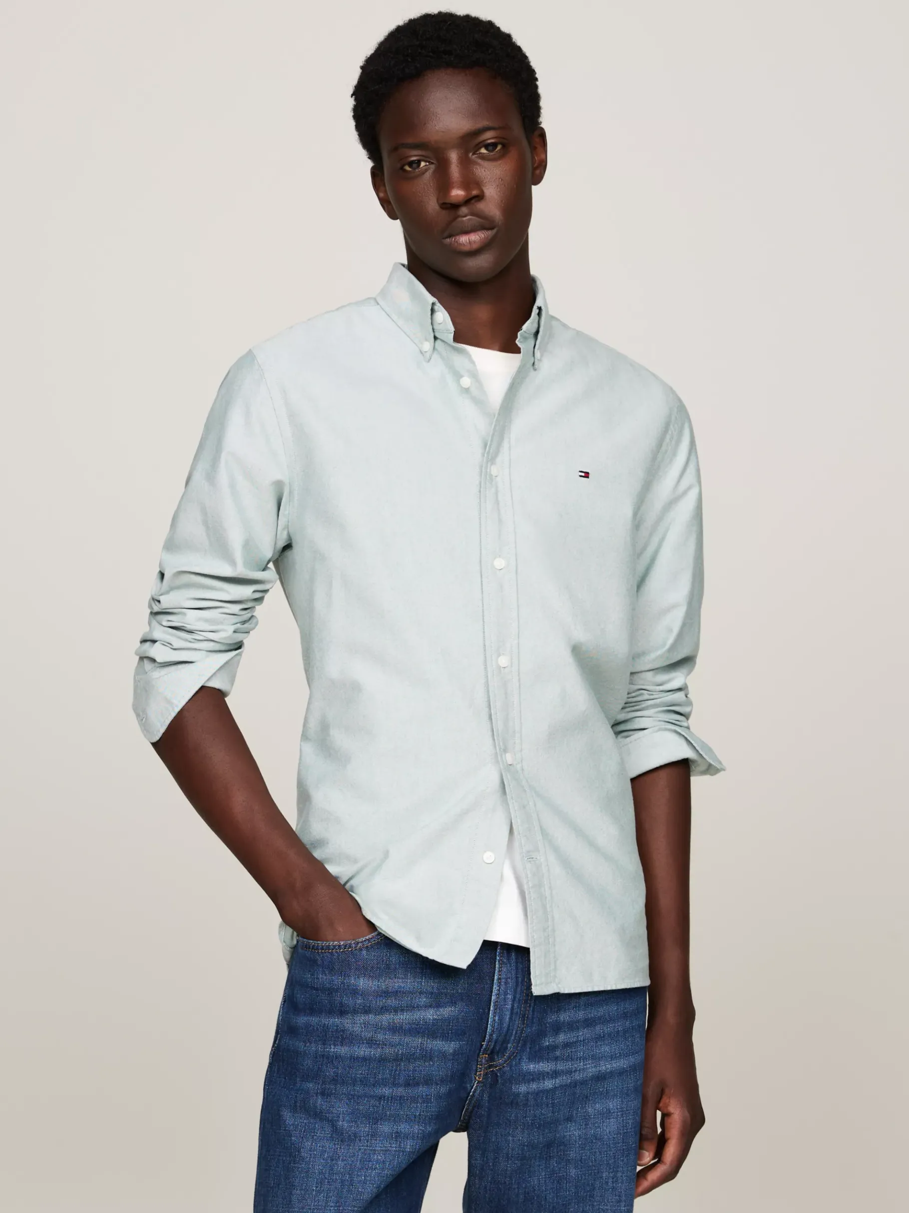 Tommy Hilfiger Regular Fit Oxford-Hemd ORNAMENTAL GREEN Best Sale