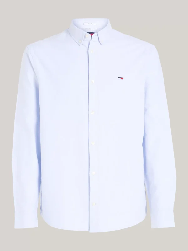 Tommy Hilfiger Regular Fit Oxford-Hemd mit Flag-Patch MODERATE BLUE Discount