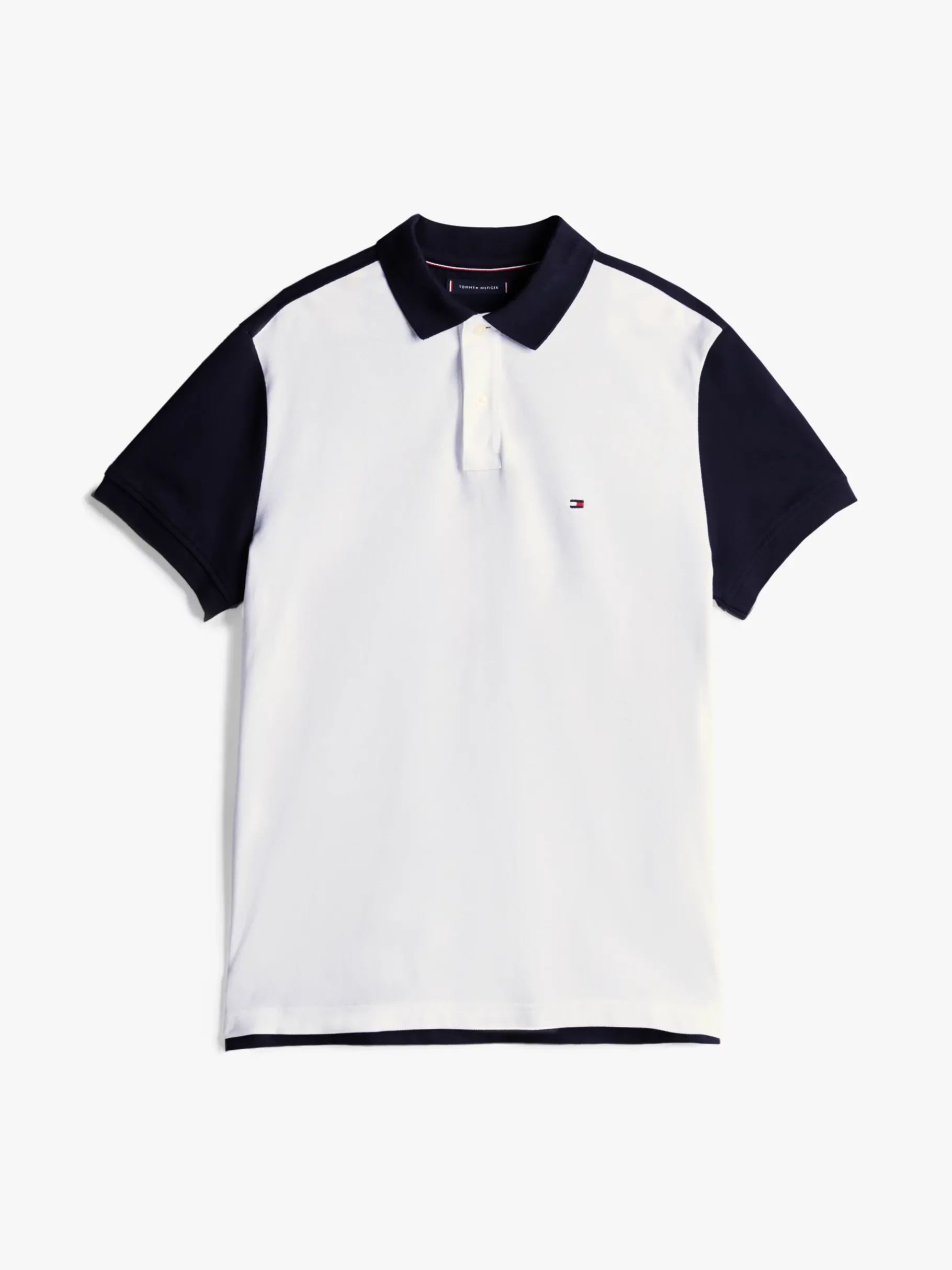 Tommy Hilfiger Regular Fit Poloshirt im Color Block-Design DESERT SKY/WHITE Hot
