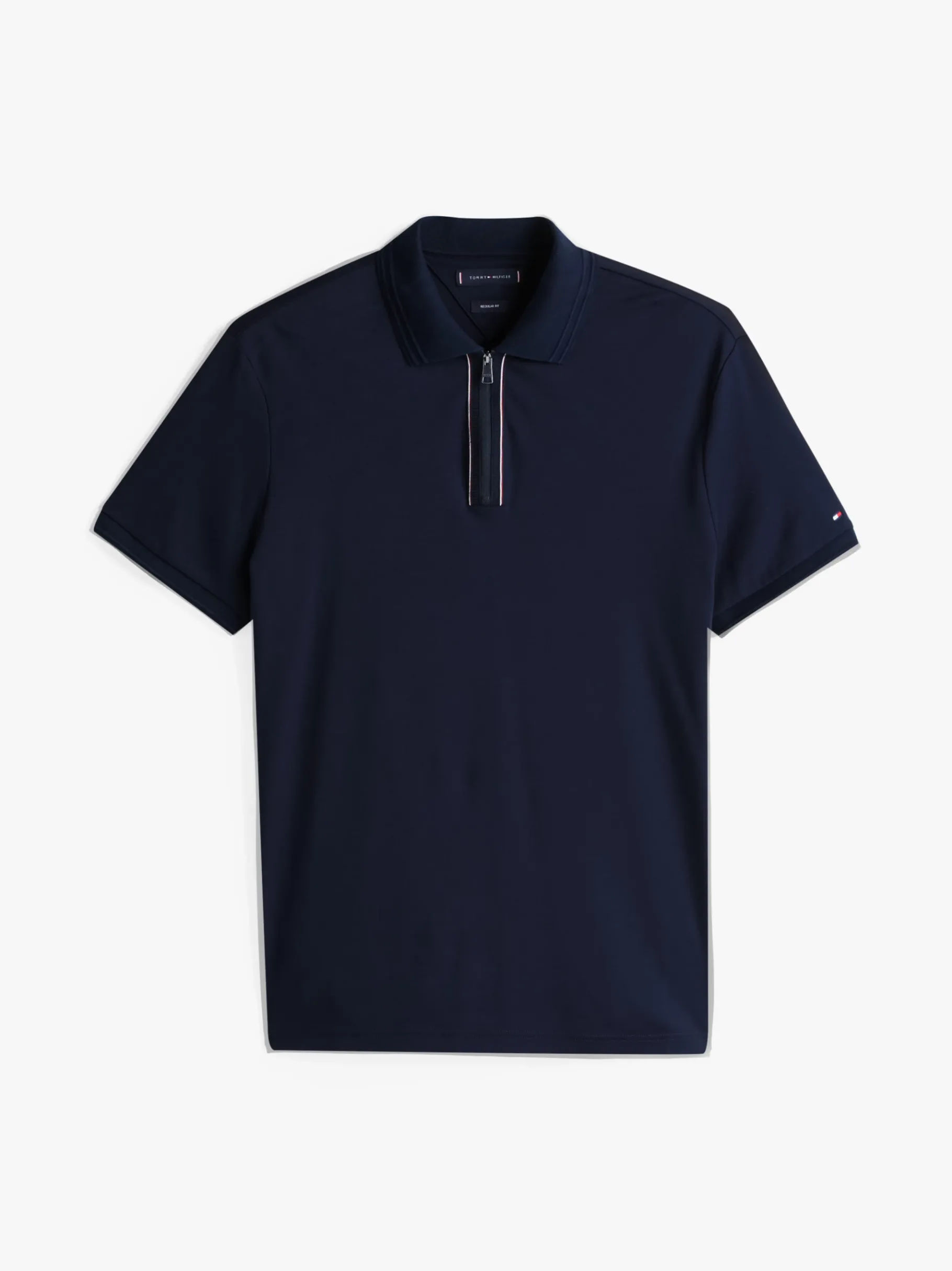 Tommy Hilfiger Regular Fit Poloshirt mit Reißverschluss DESERT SKY Cheap