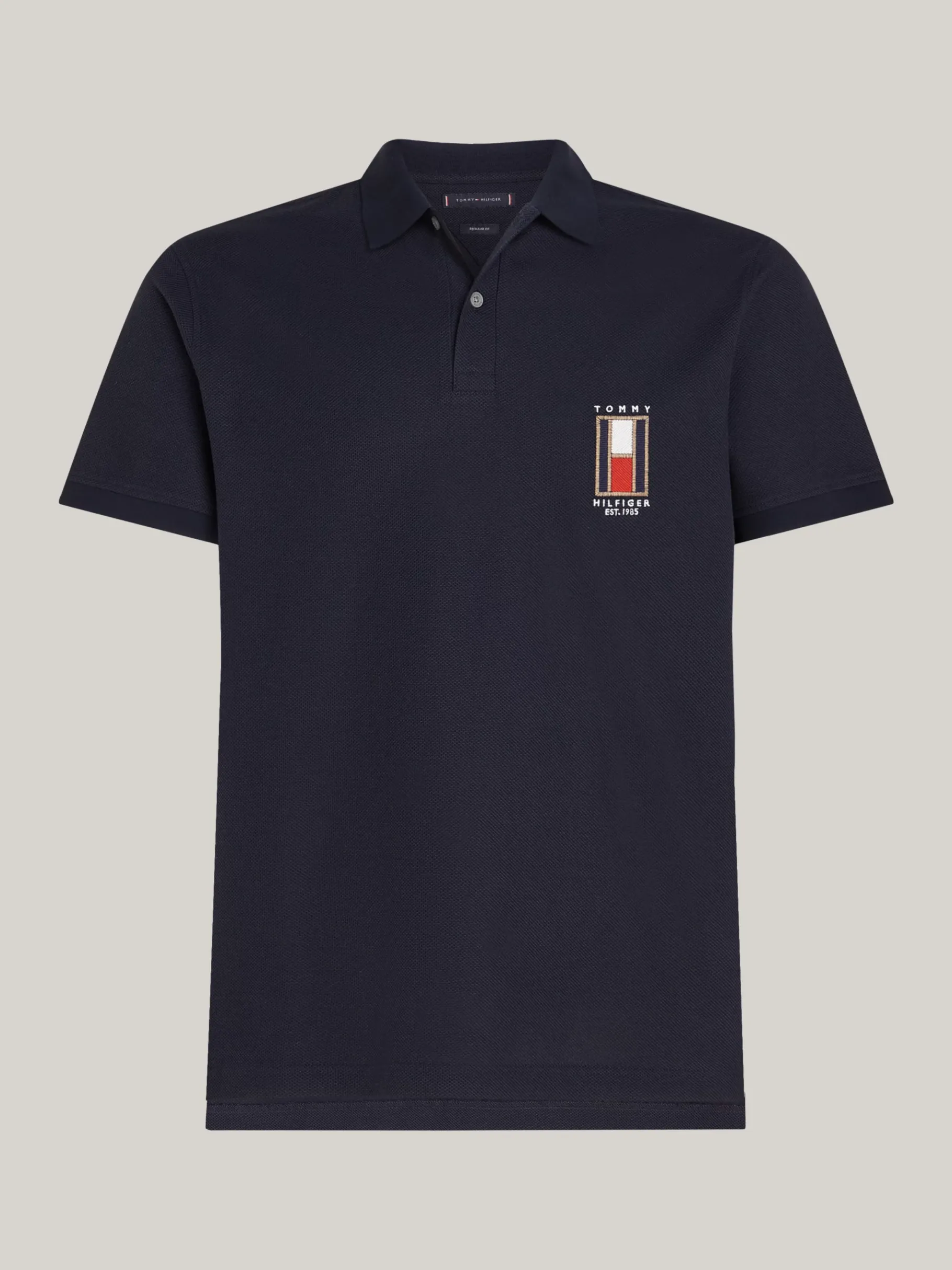 Tommy Hilfiger Regular Fit Poloshirt mit vertikaler Flag DESERT SKY Online