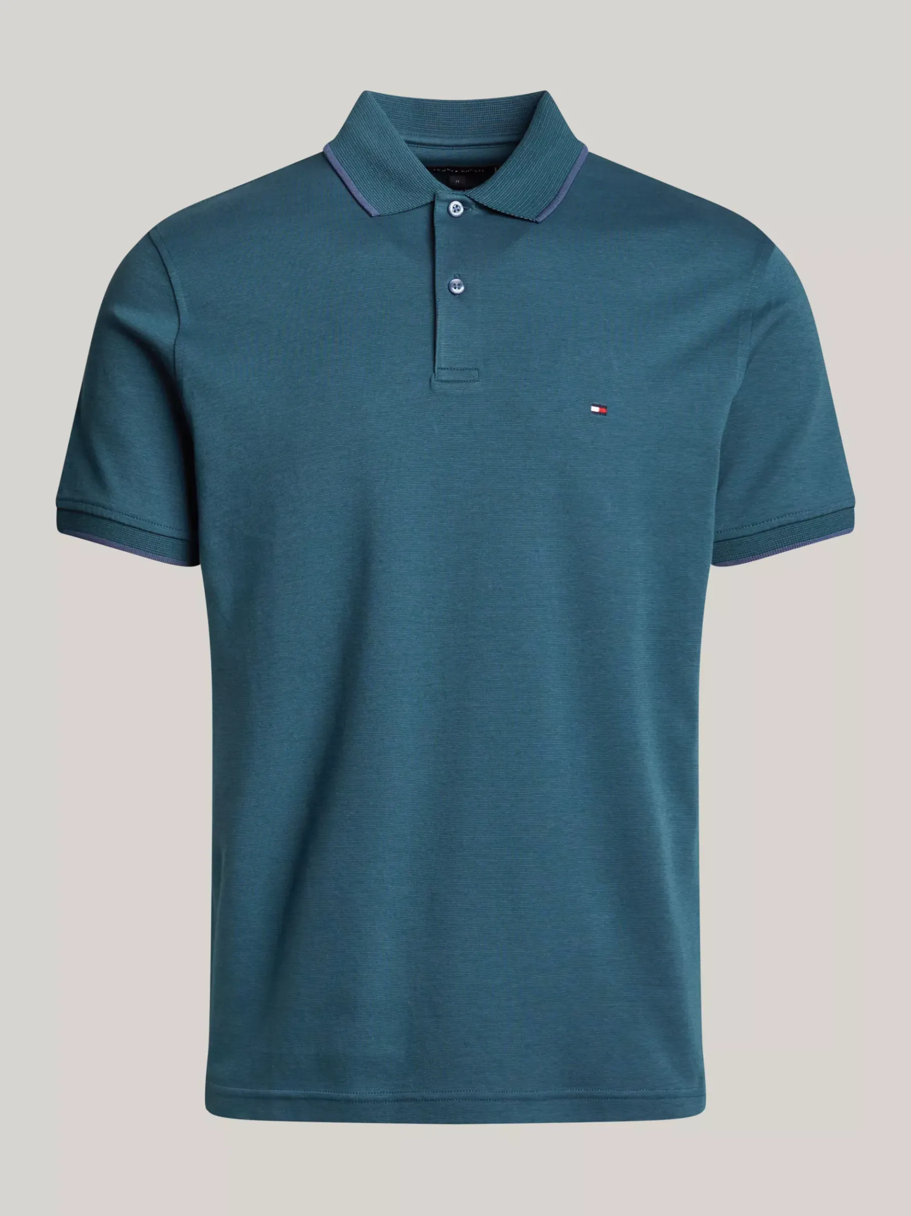 Tommy Hilfiger Regular Fit Poloshirt mit Kontrast-Details ORNAMENTAL GREEN / AEGEAN SEA Outlet
