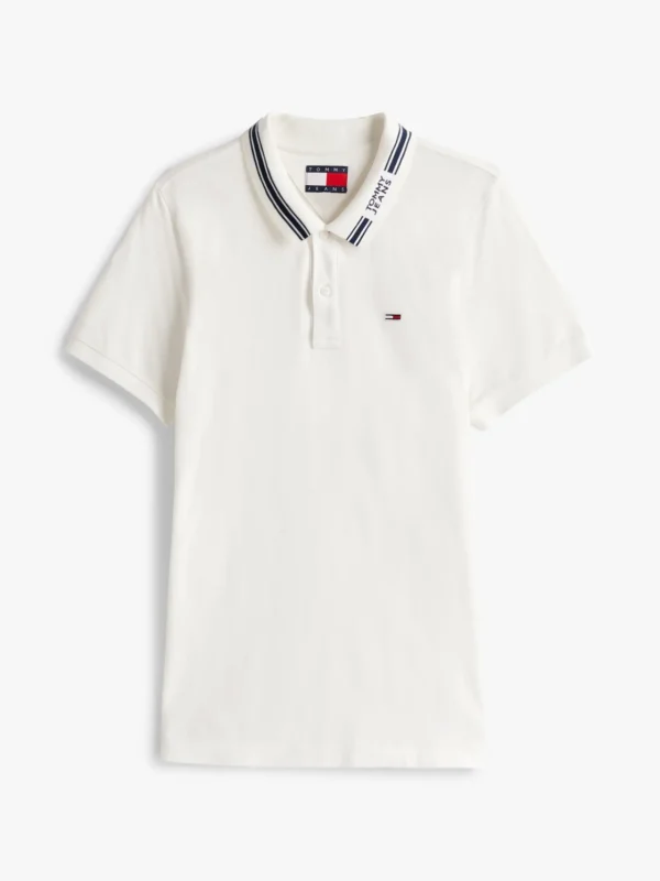 Tommy Hilfiger Regular Fit Poloshirt mit Kontrast-Kragen ANCIENT WHITE Discount