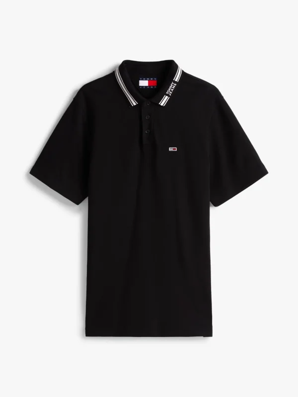 Tommy Hilfiger Regular Fit Poloshirt mit Kontrast-Kragen BLACK Store