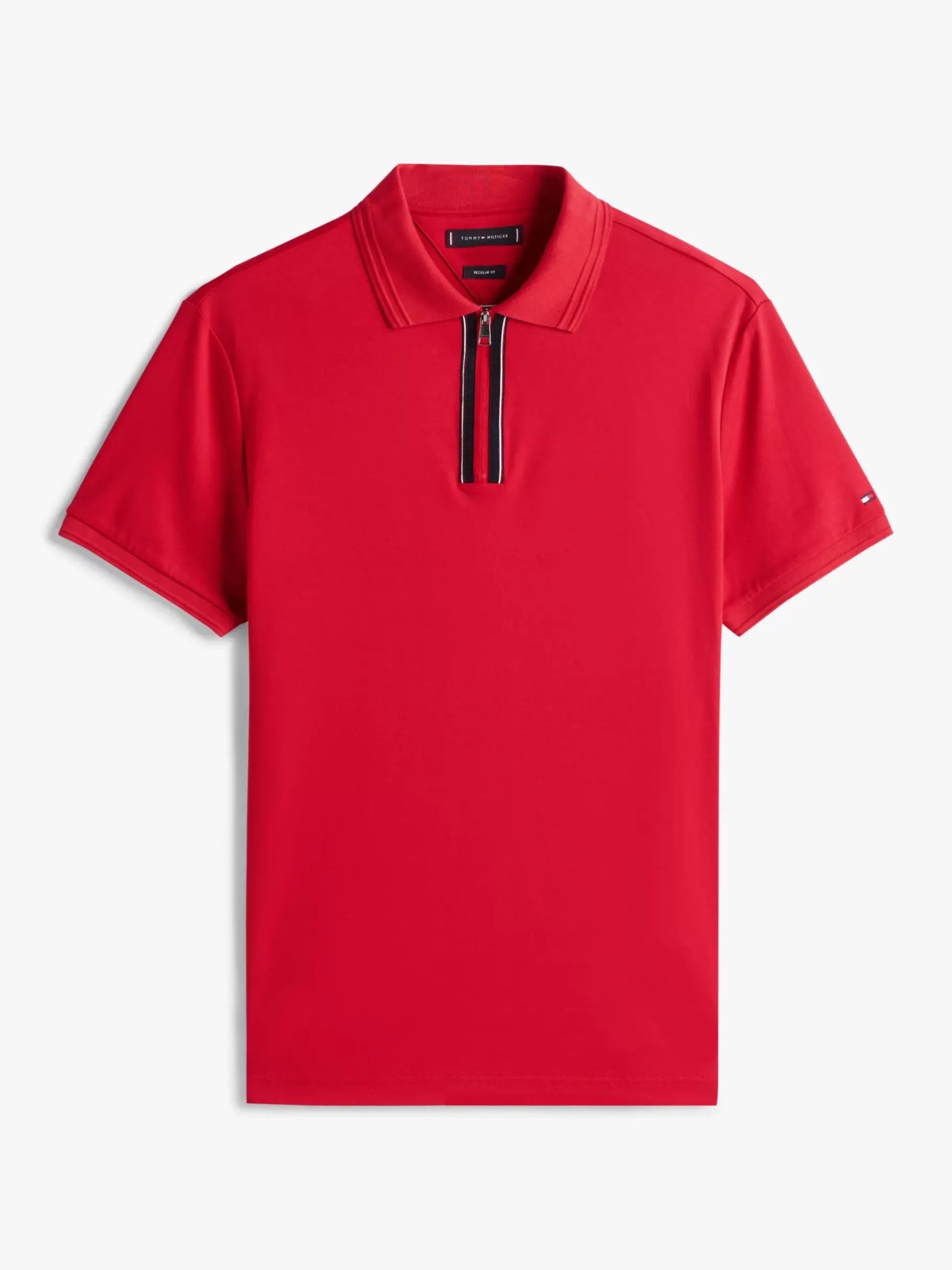 Tommy Hilfiger Regular Fit Poloshirt mit Reißverschluss MEDIUM RED Online