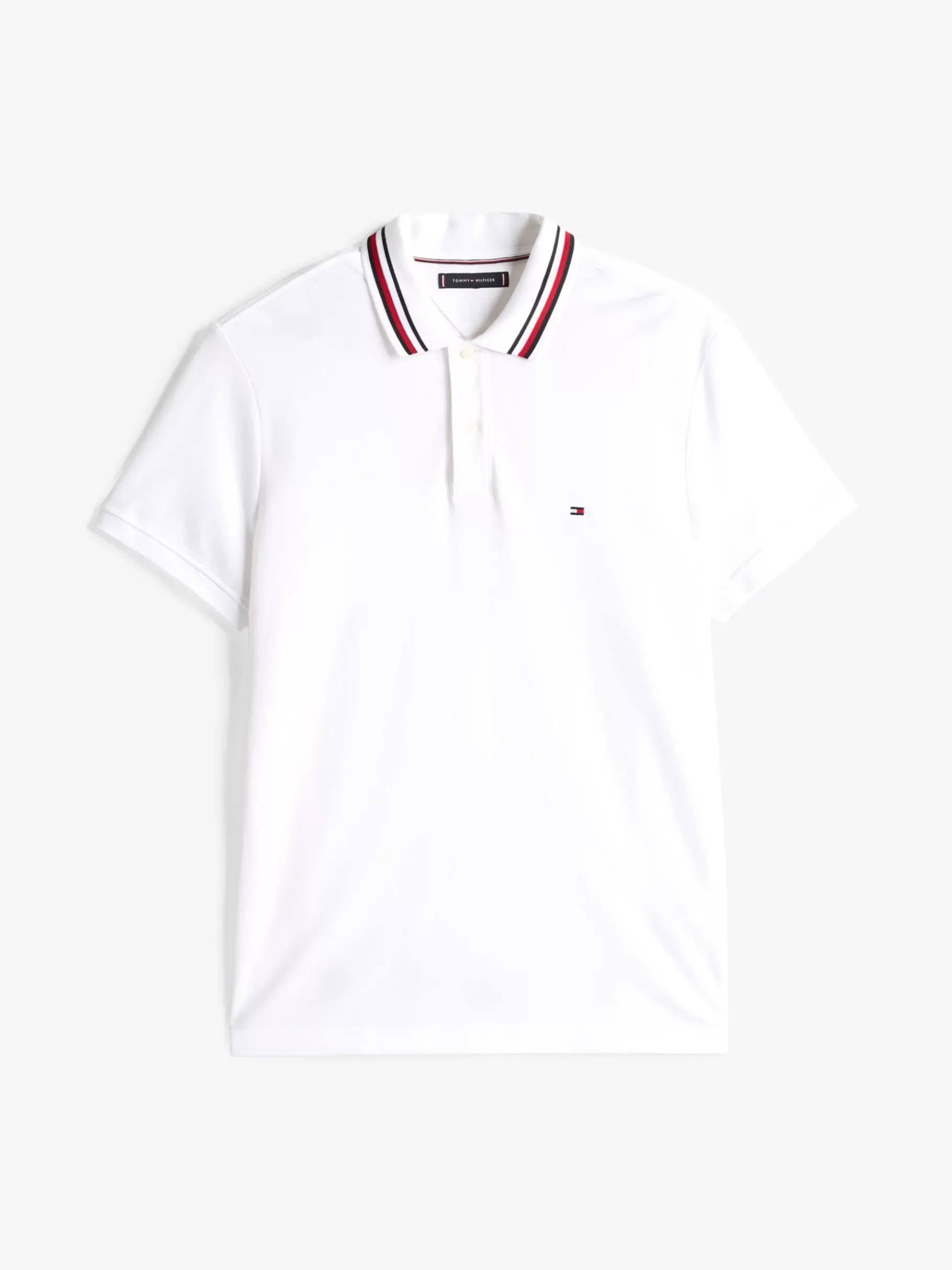 Tommy Hilfiger Regular Fit Poloshirt mit Branding am Kragen WHITE Discount