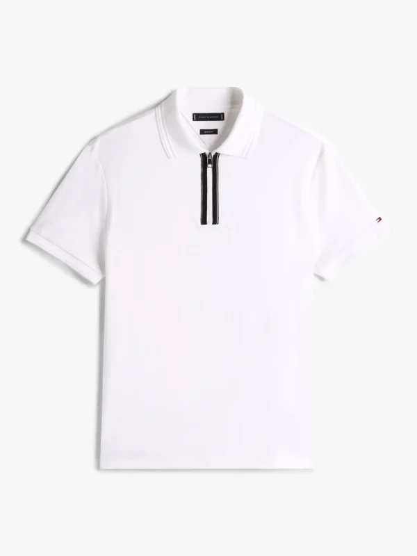Tommy Hilfiger Regular Fit Poloshirt mit Reißverschluss WHITE Sale