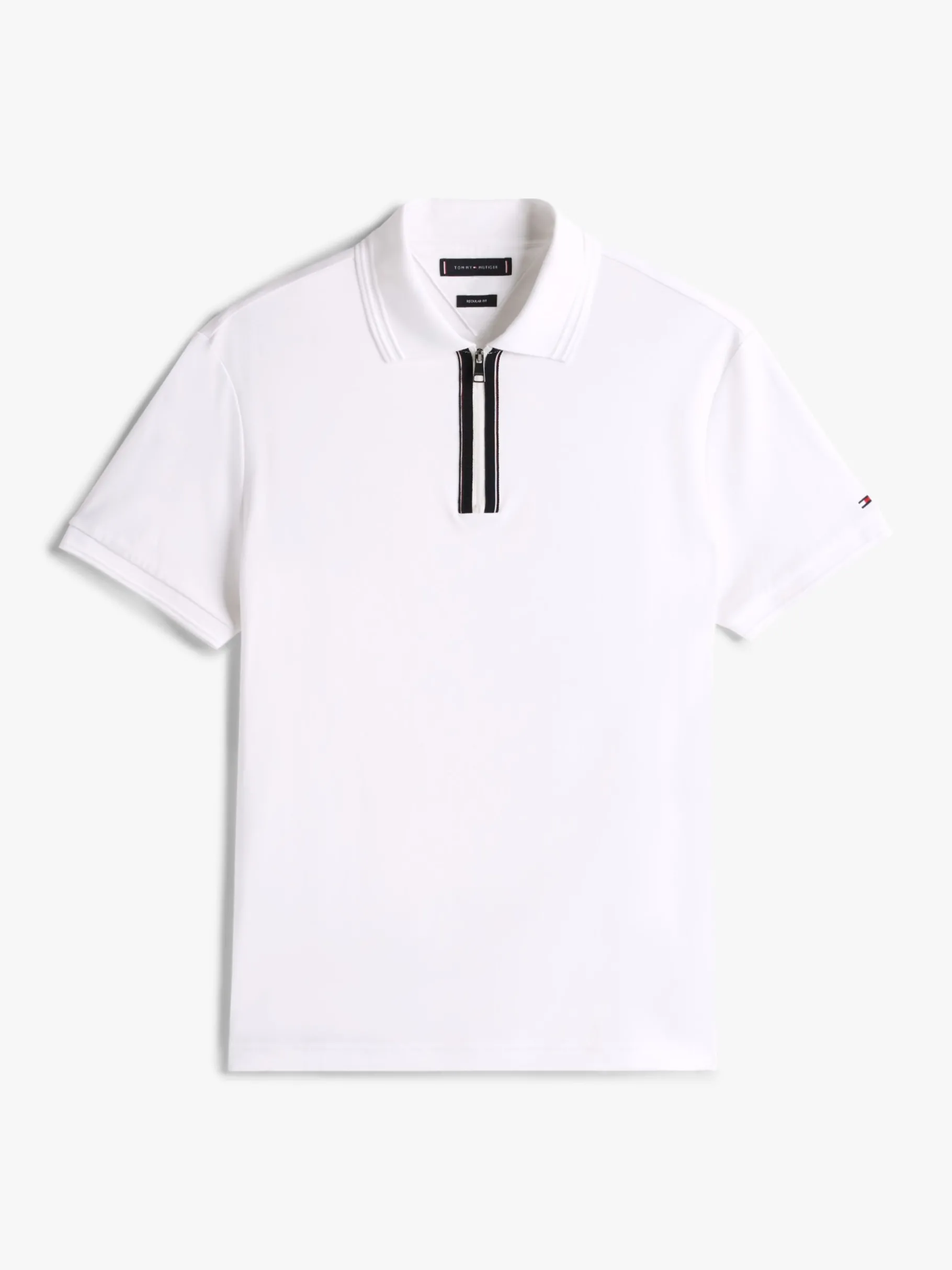 Tommy Hilfiger Regular Fit Poloshirt mit Reißverschluss WHITE Sale