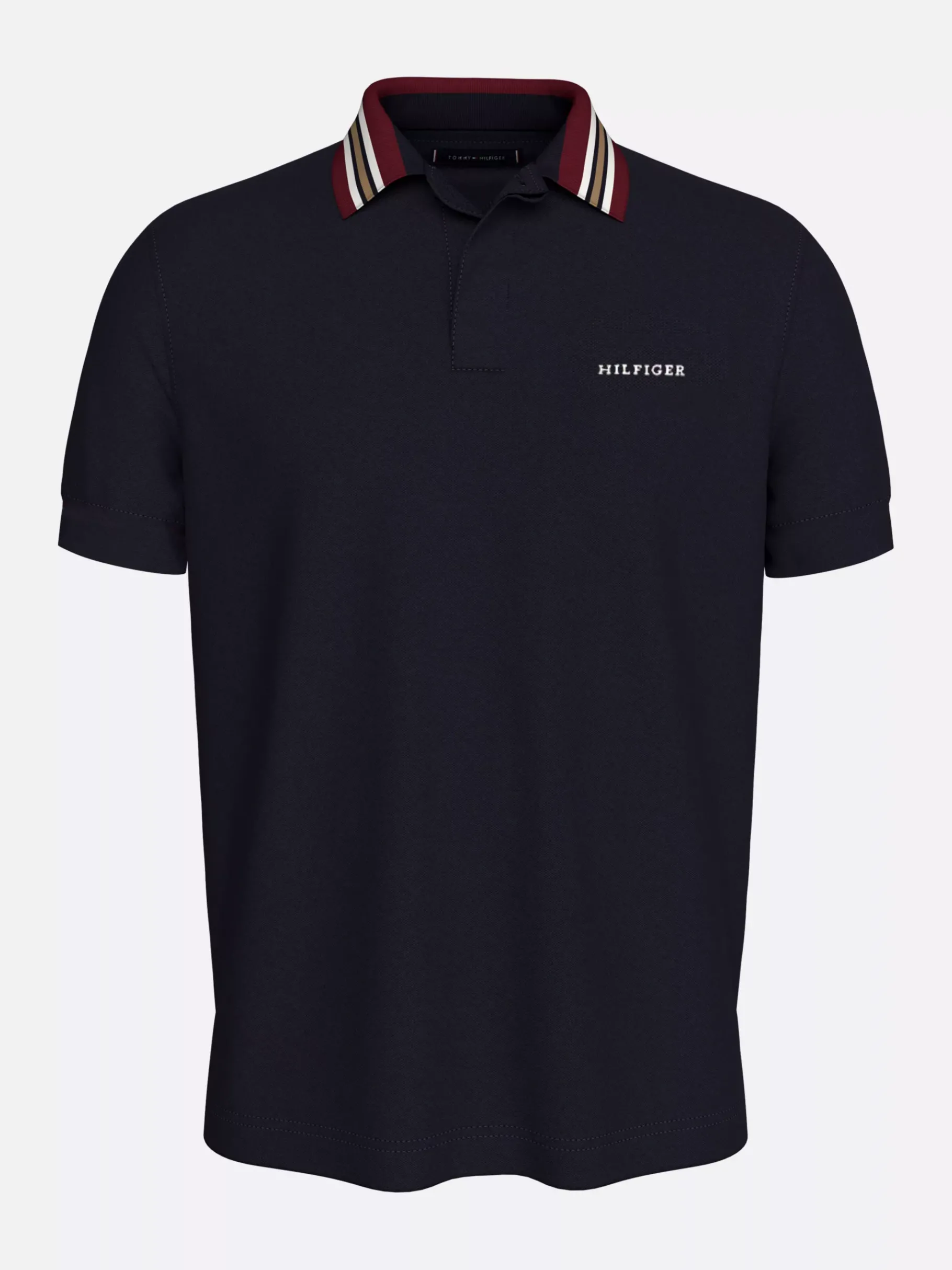 Tommy Hilfiger Regular Fit Poloshirt mit Kontrast-Kragen DESERT SKY Best