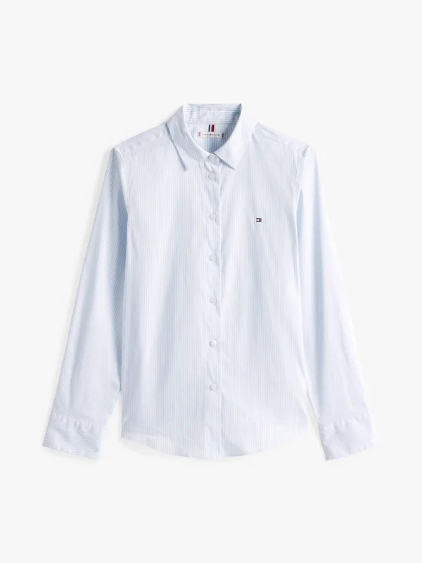 Tommy Hilfiger Regular Fit Popeline-Hemd CLASSIC ITHAKA STP BREEZY BLUE Store