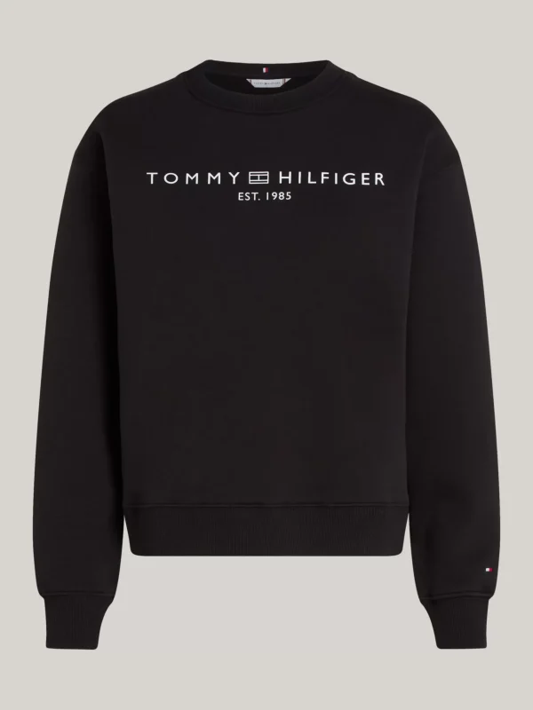 Tommy Hilfiger Regular Fit Sweatshirt mit Logo BLACK Cheap