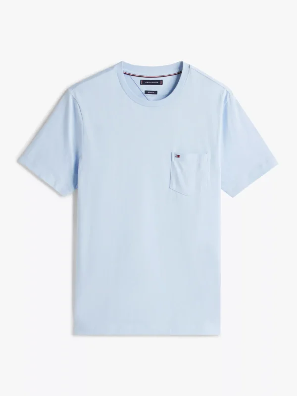 Tommy Hilfiger Regular Fit T-Shirt mit Brusttasche BREEZY BLUE Flash Sale