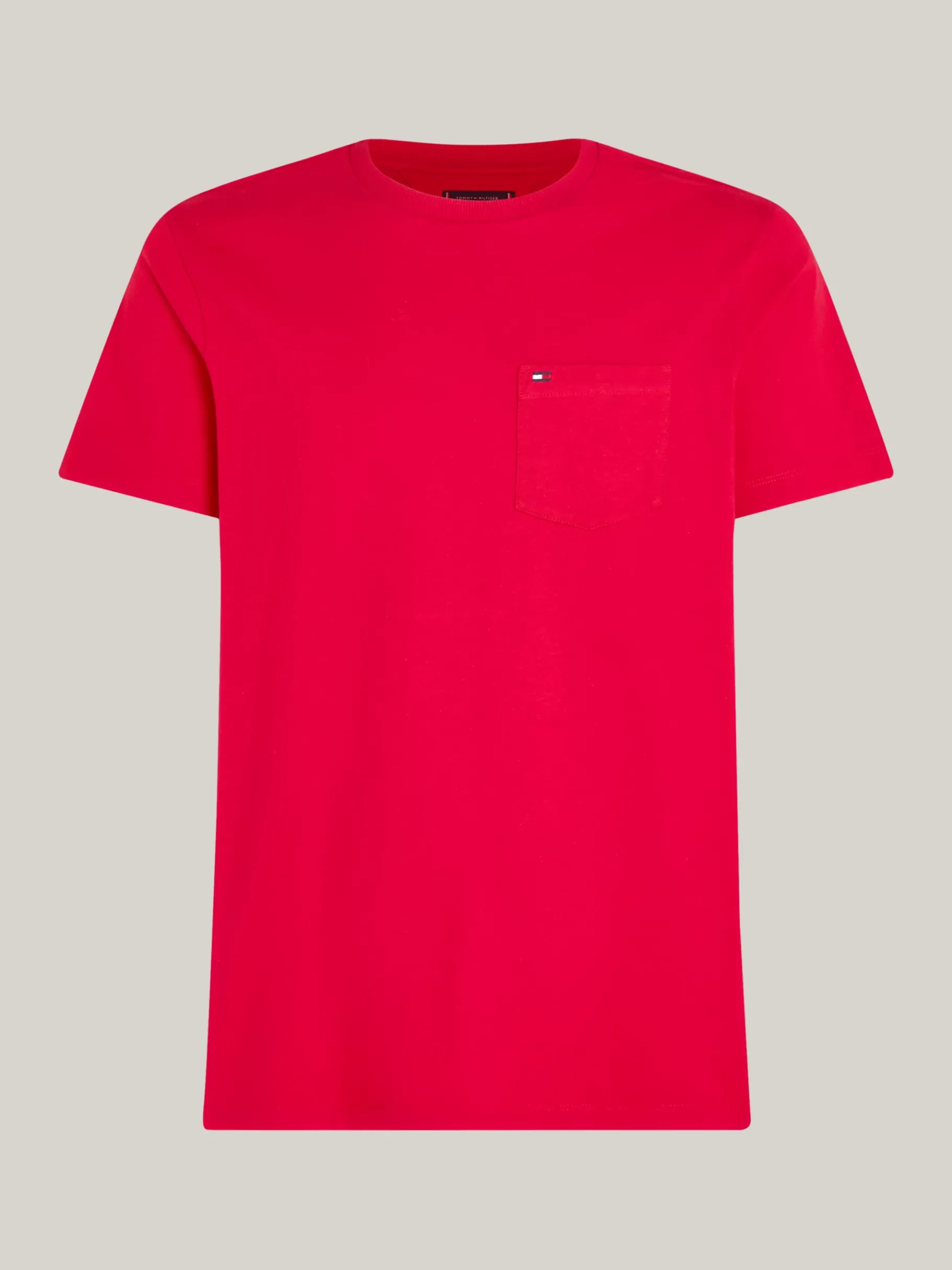 Tommy Hilfiger Regular Fit T-Shirt mit Brusttasche PRIMARY RED Flash Sale