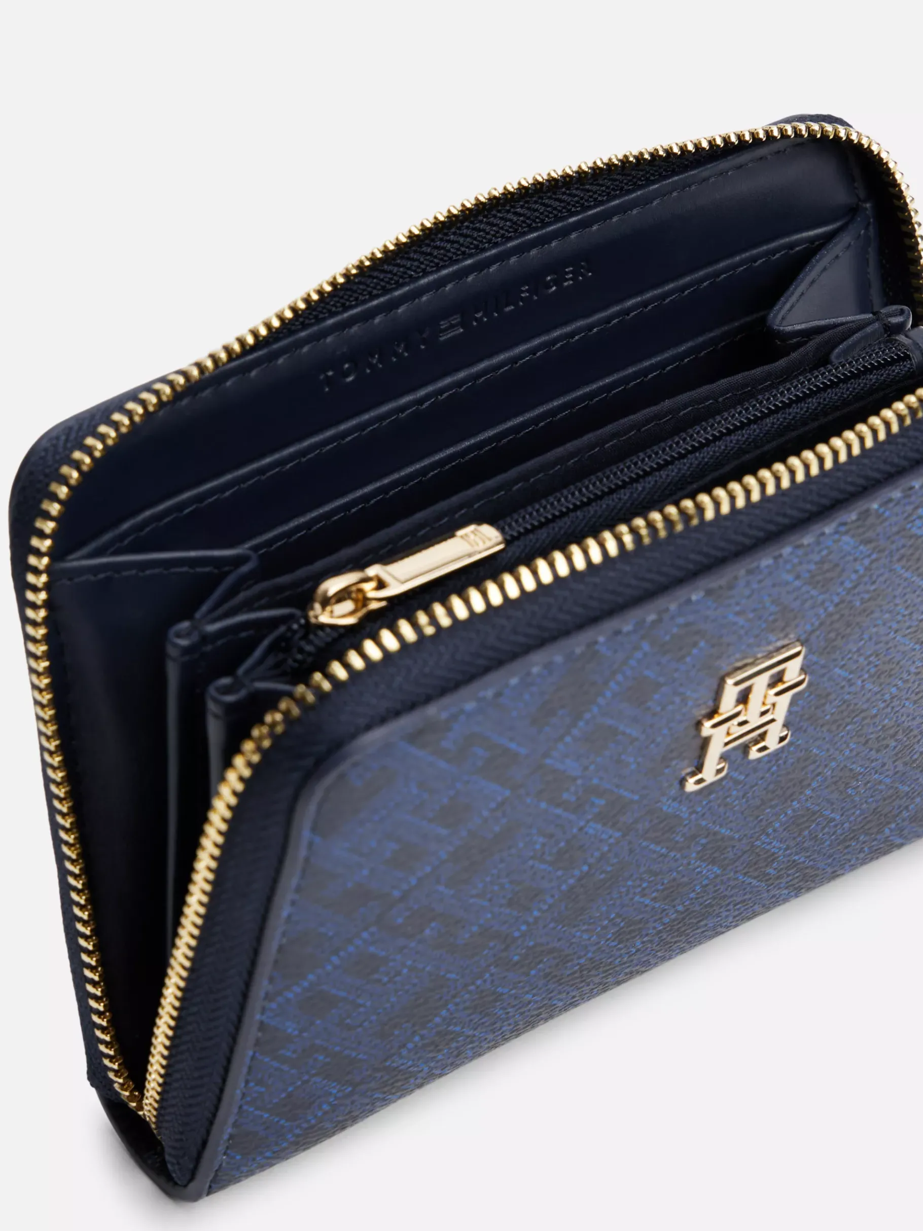 Tommy Hilfiger Reißverschluss-Brieftasche mit TH-Monogramm SPACE BLUE Outlet