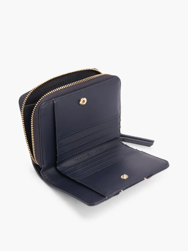 Tommy Hilfiger Reißverschluss-Brieftasche mit TH-Monogramm SPACE BLUE Outlet