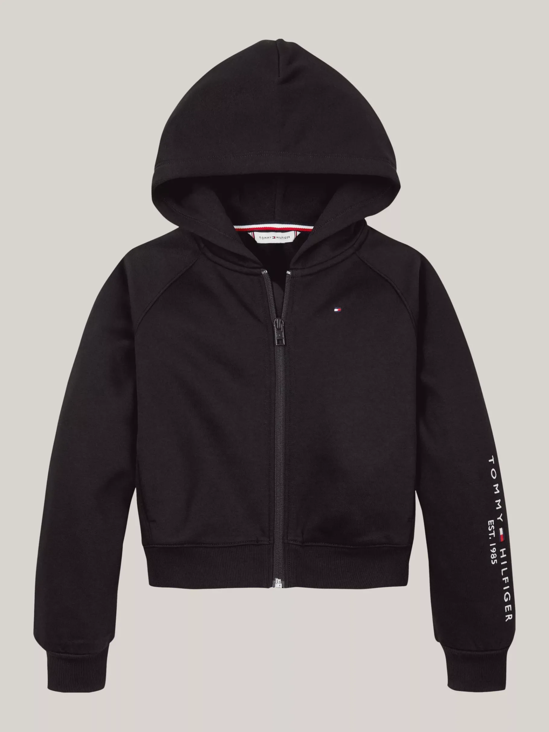 Tommy Hilfiger Reißverschluss-Hoodie mit aufgesticktem Logo BLACK Shop