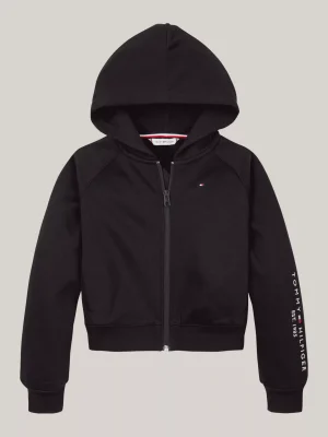 Tommy Hilfiger Reißverschluss-Hoodie mit aufgesticktem Logo BLACK Shop