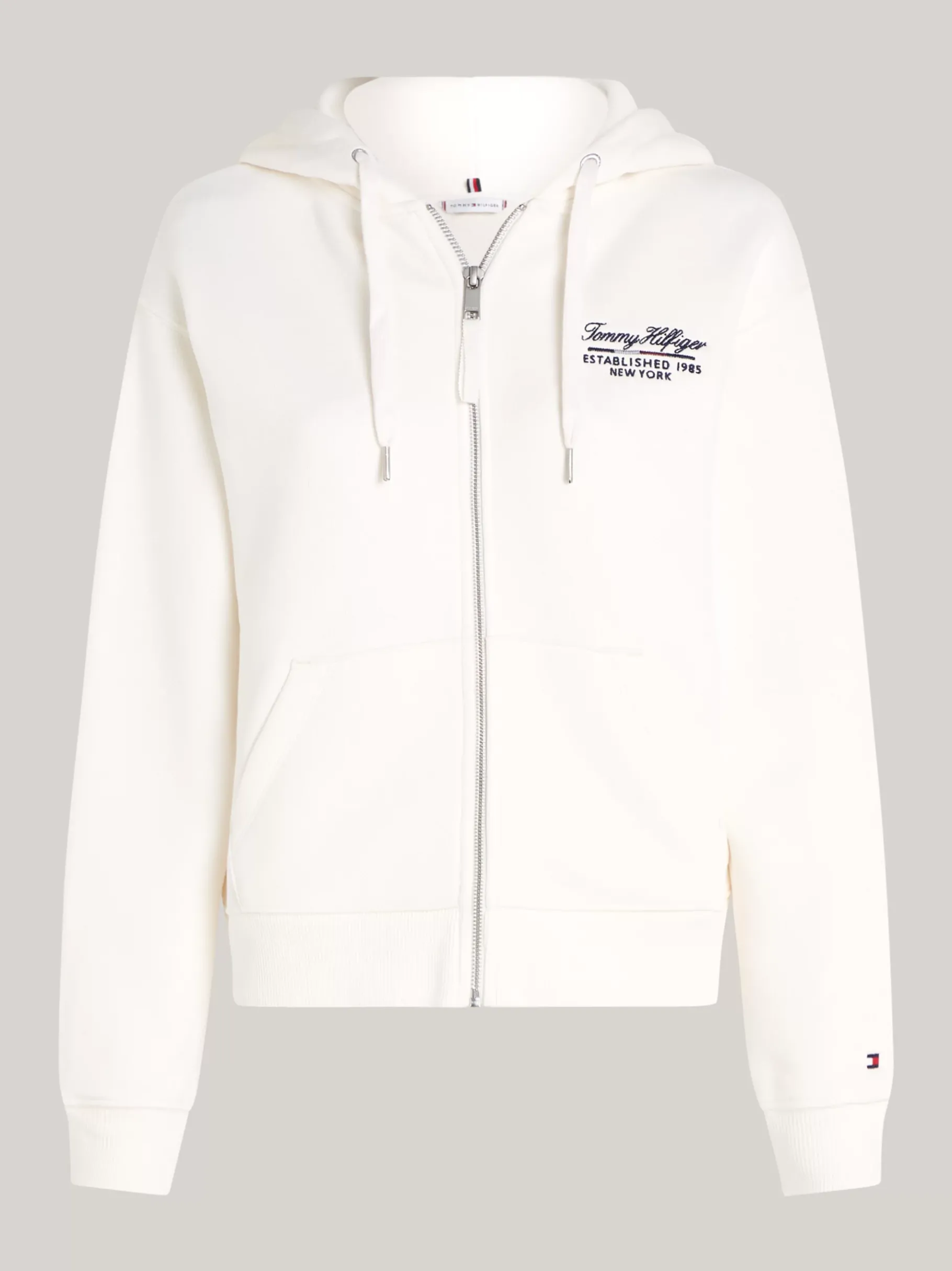 Tommy Hilfiger Reißverschluss-Hoodie mit Schreibschrift-Logo ANCIENT WHITE Shop