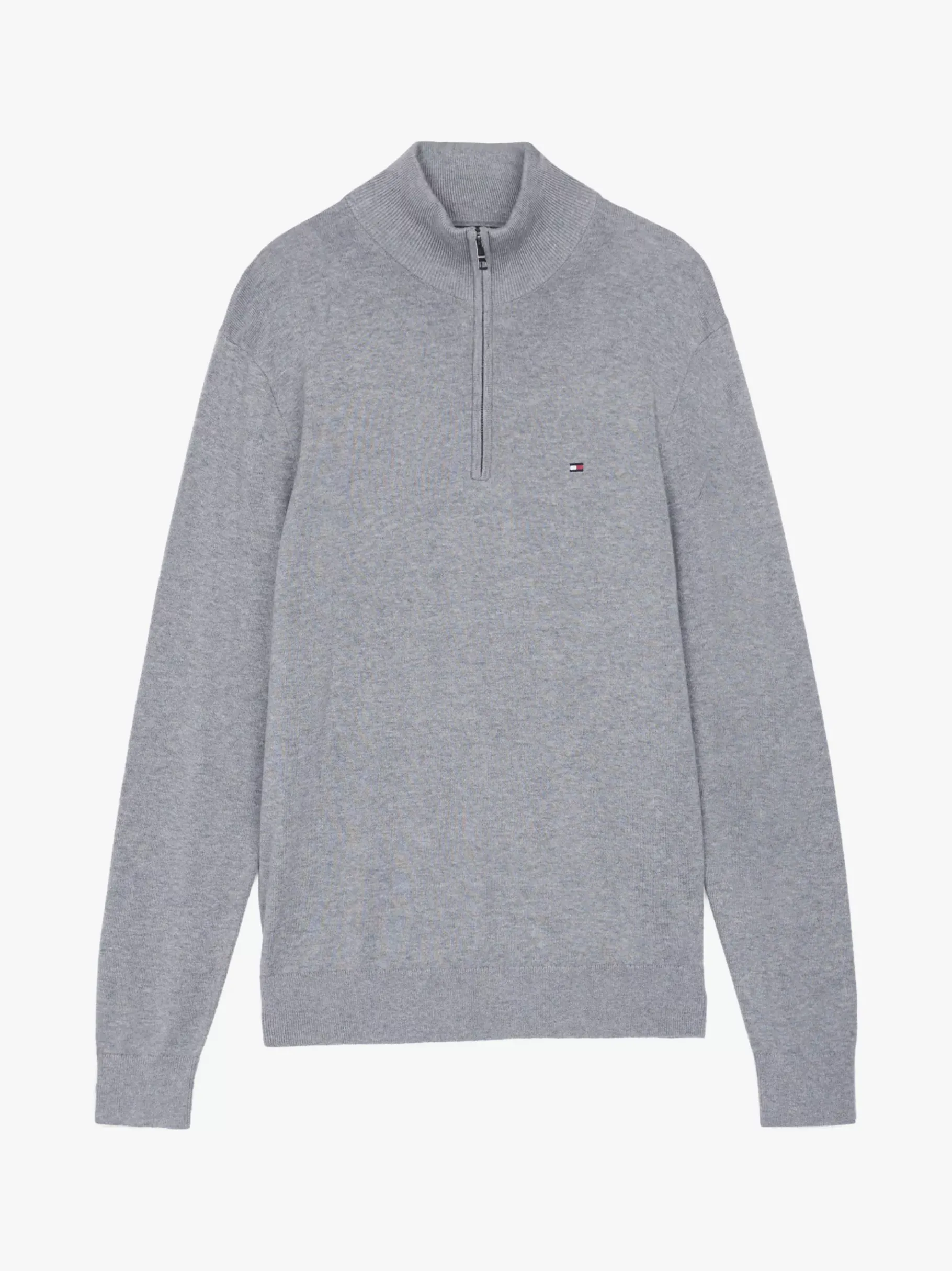 Tommy Hilfiger Reißverschluss-Pullover mit Mock-Rollkragen MEDIUM GREY HEATHER Best Sale