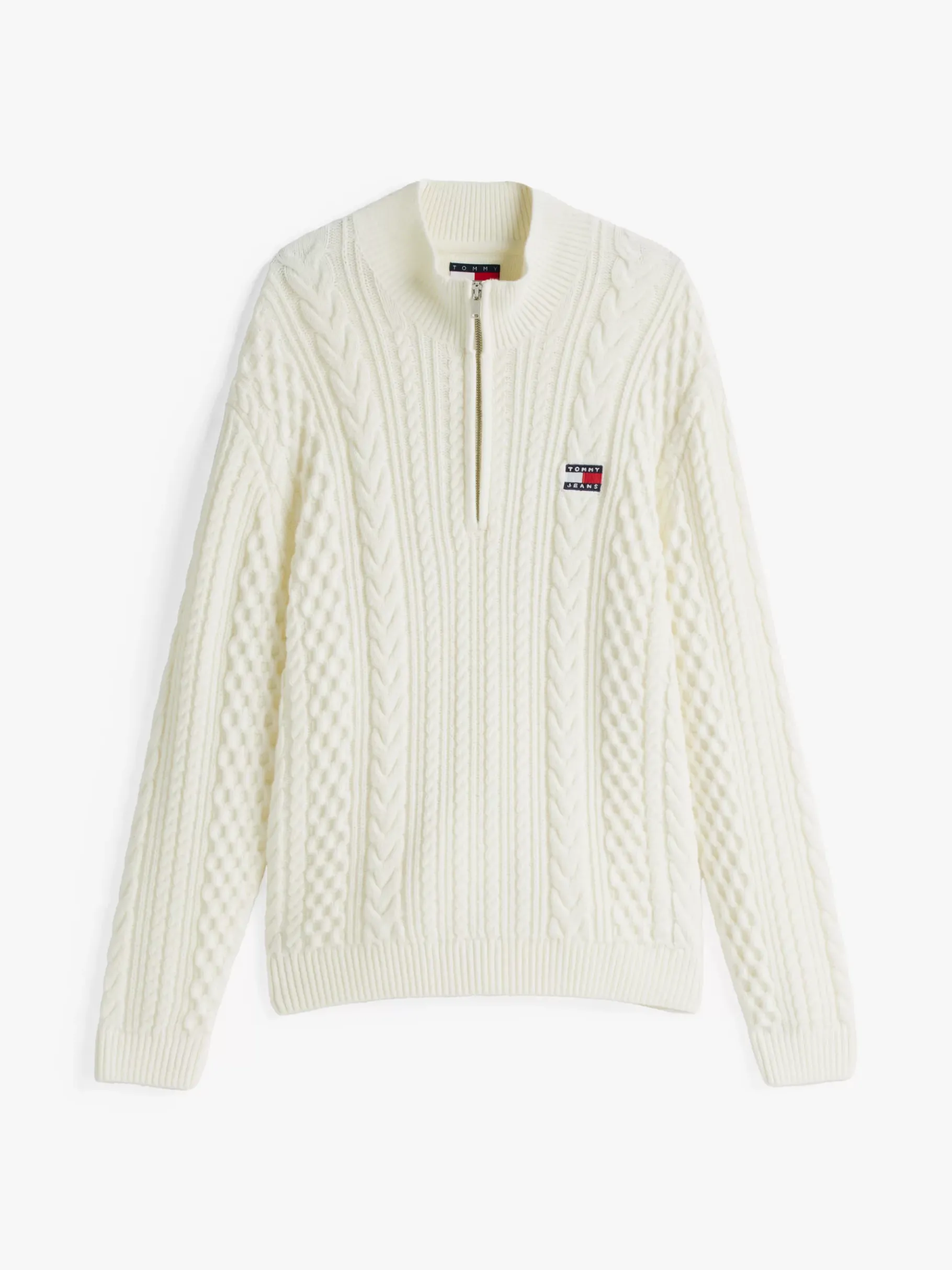 Tommy Hilfiger Reißverschluss-Pullover mit Wolle ANCIENT WHITE Clearance
