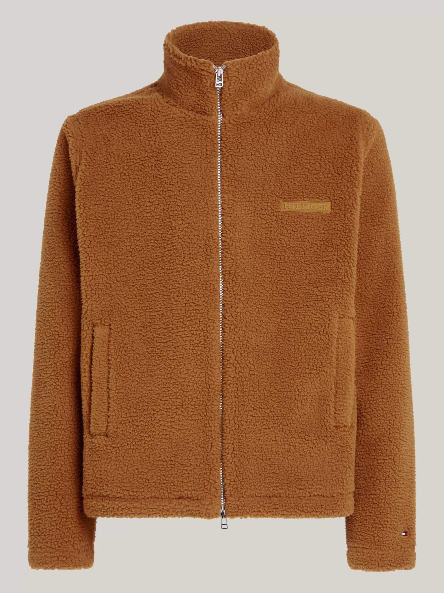 Tommy Hilfiger Reißverschluss-Sweatshirt aus Teddy-Fleece COUNTRY BROWN Flash Sale