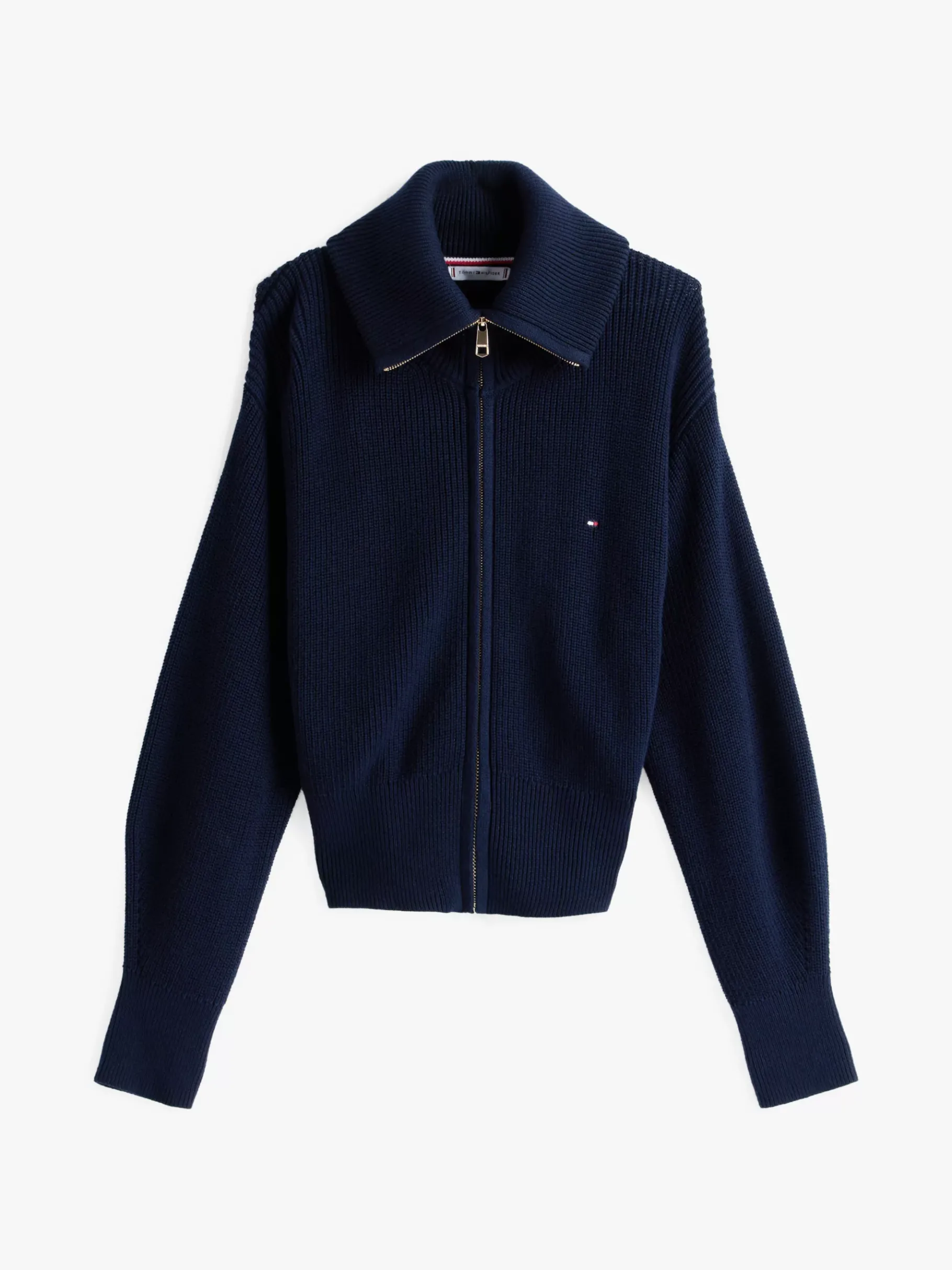 Tommy Hilfiger Reißverschluss-Sweatshirt mit Perlfangmuster DARK NIGHT NAVY Hot