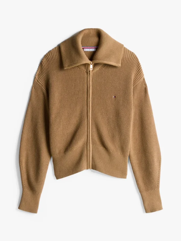 Tommy Hilfiger Reißverschluss-Sweatshirt mit Perlfangmuster SAFARI CANVAS Clearance