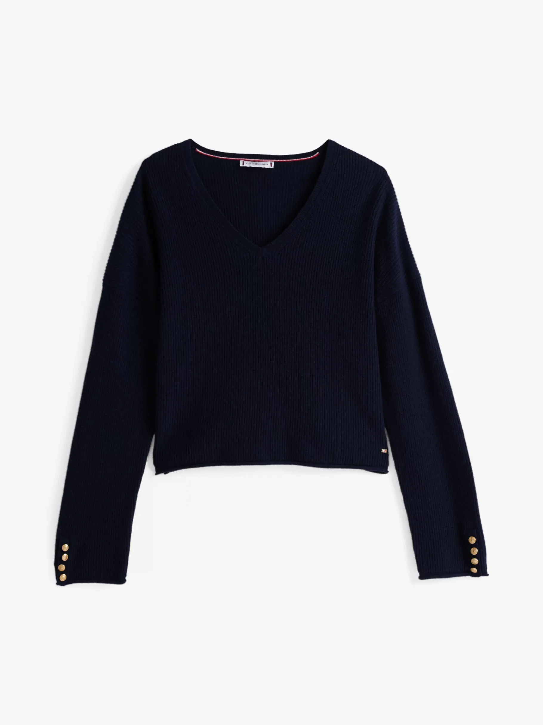 Tommy Hilfiger Relaxed Cropped Fit Pullover mit Wolle DARK NIGHT NAVY Cheap