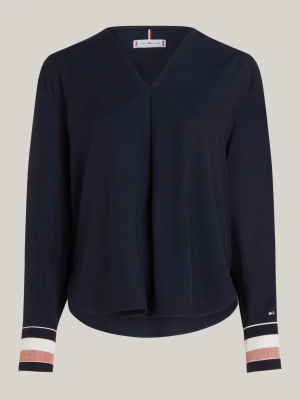 Tommy Hilfiger Relaxed Fit Bluse mit Global-Streifen DESERT SKY Clearance