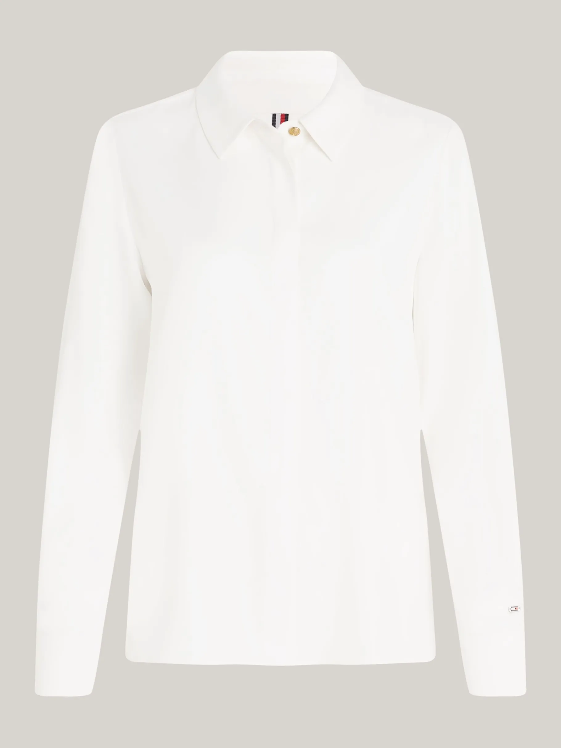 Tommy Hilfiger Relaxed Fit Bluse mit Metall-Flag ANCIENT WHITE Sale