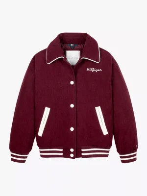 Tommy Hilfiger Relaxed Fit Bomberjacke aus Cord DEEP ROUGE Flash Sale