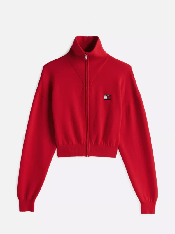Tommy Hilfiger Relaxed Fit Cardigan mit Reißverschluss RED HOT Cheap