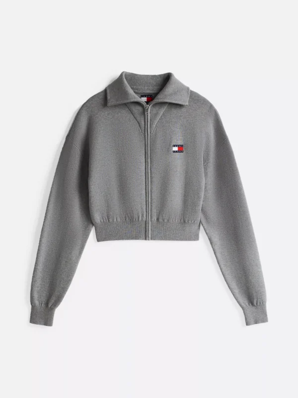Tommy Hilfiger Relaxed Fit Cardigan mit Reißverschluss GREY HTR Online