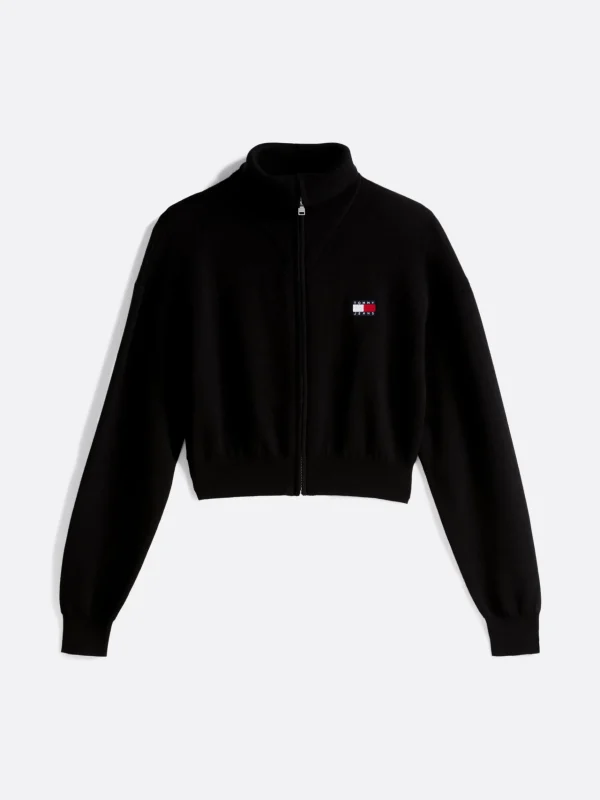 Tommy Hilfiger Relaxed Fit Cardigan mit Reißverschluss BLACK Shop