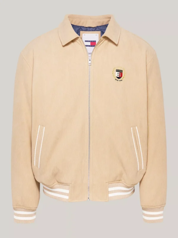 Tommy Hilfiger Relaxed Fit College-Jacke aus Cord GENTLE GOLD Flash Sale