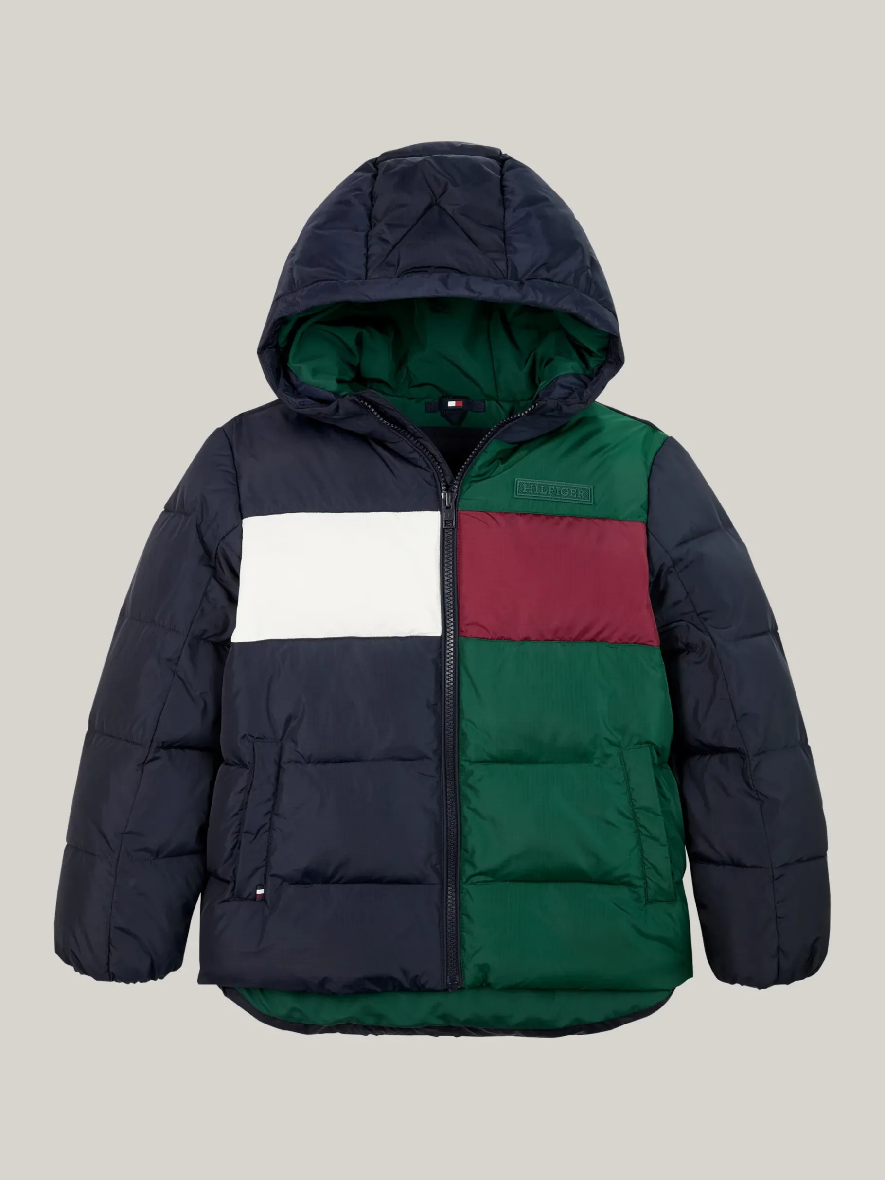 Tommy Hilfiger Relaxed Fit Color Block-Jacke aus Ripstop ORNAMENTAL GREEN / ROUGE / BLUE Cheap
