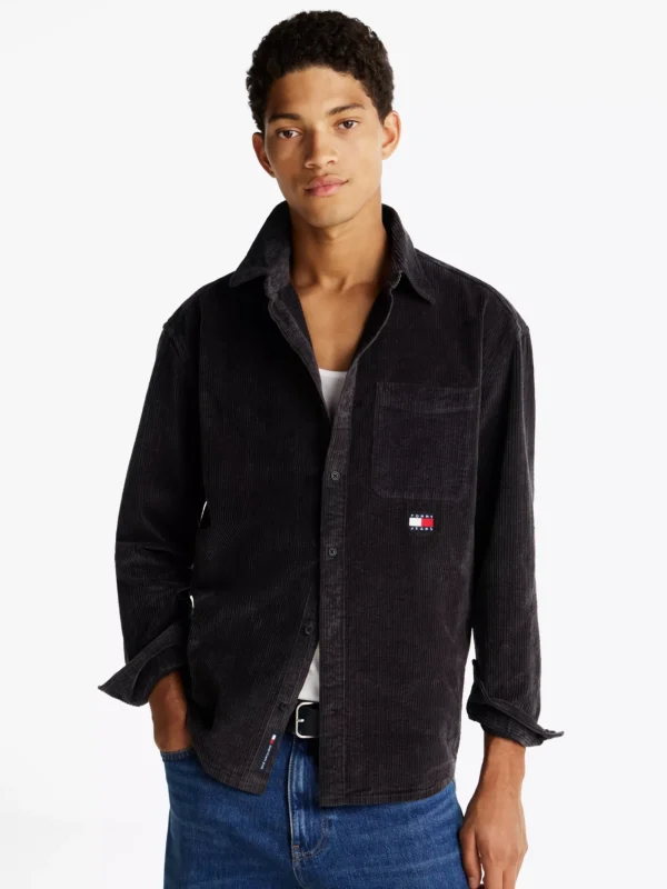 Tommy Hilfiger Relaxed Fit Cord-Hemd WASHED BLACK / BLACK Flash Sale