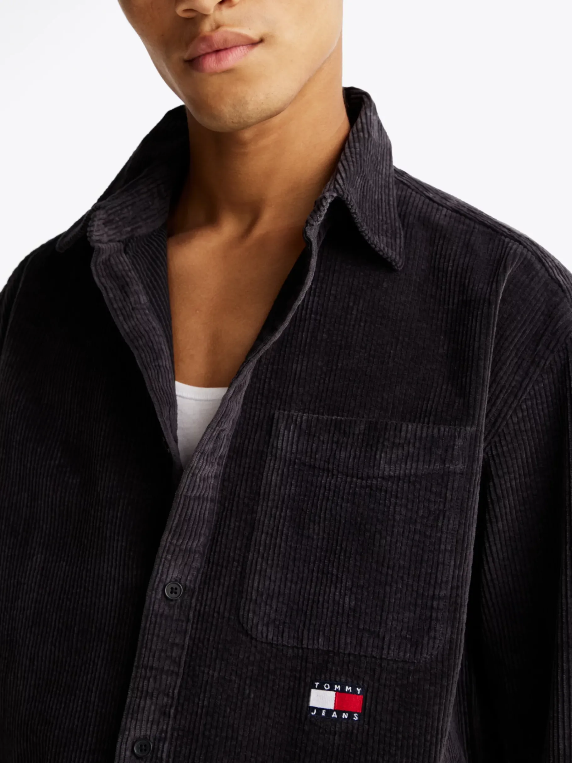 Tommy Hilfiger Relaxed Fit Cord-Hemd WASHED BLACK / BLACK Flash Sale