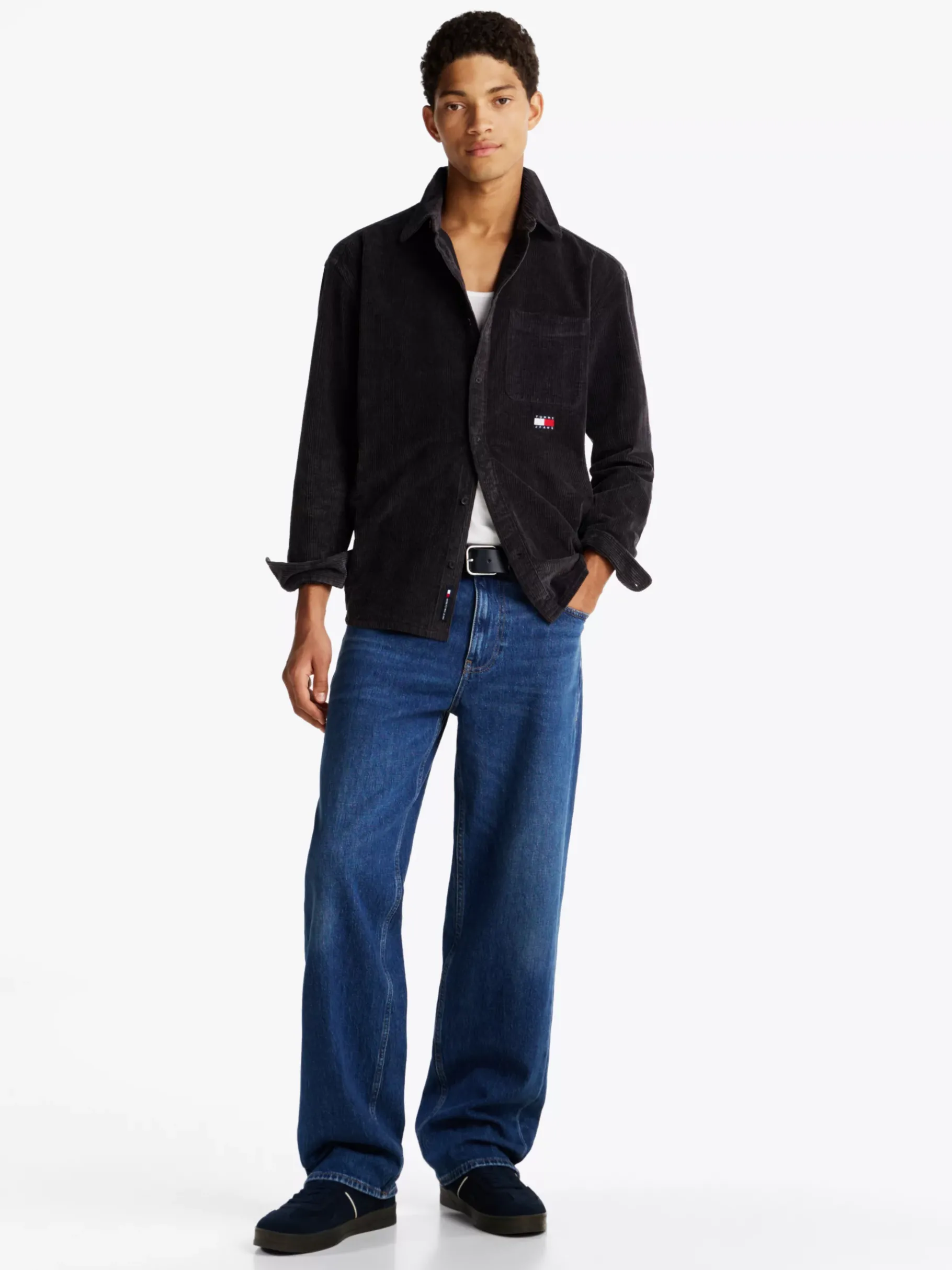 Tommy Hilfiger Relaxed Fit Cord-Hemd WASHED BLACK / BLACK Flash Sale
