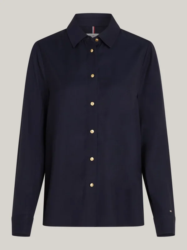 Tommy Hilfiger Relaxed Fit Hemd mit goldfarbenen Knöpfen DESERT SKY Hot