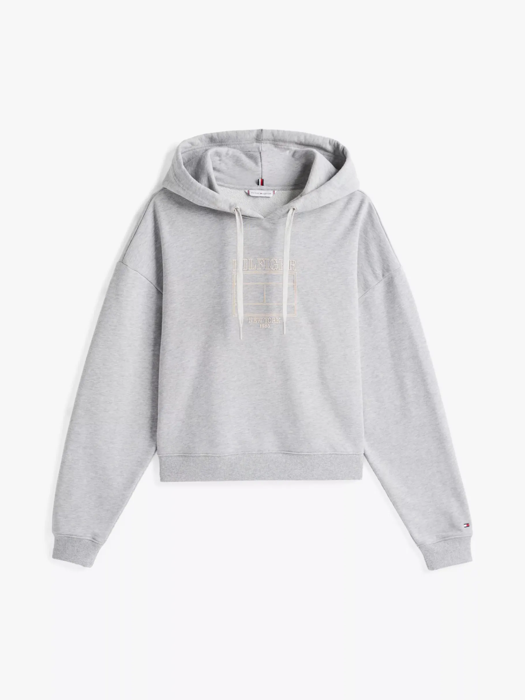 Tommy Hilfiger Relaxed Fit Hoodie mit Hilfiger-Flag LIGHT GREY HTR New