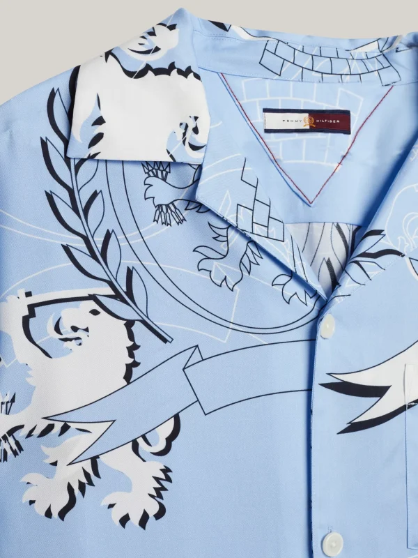 Tommy Hilfiger Relaxed Fit Kurzarm-Hemd mit Wappen VESSEL BLUE Store