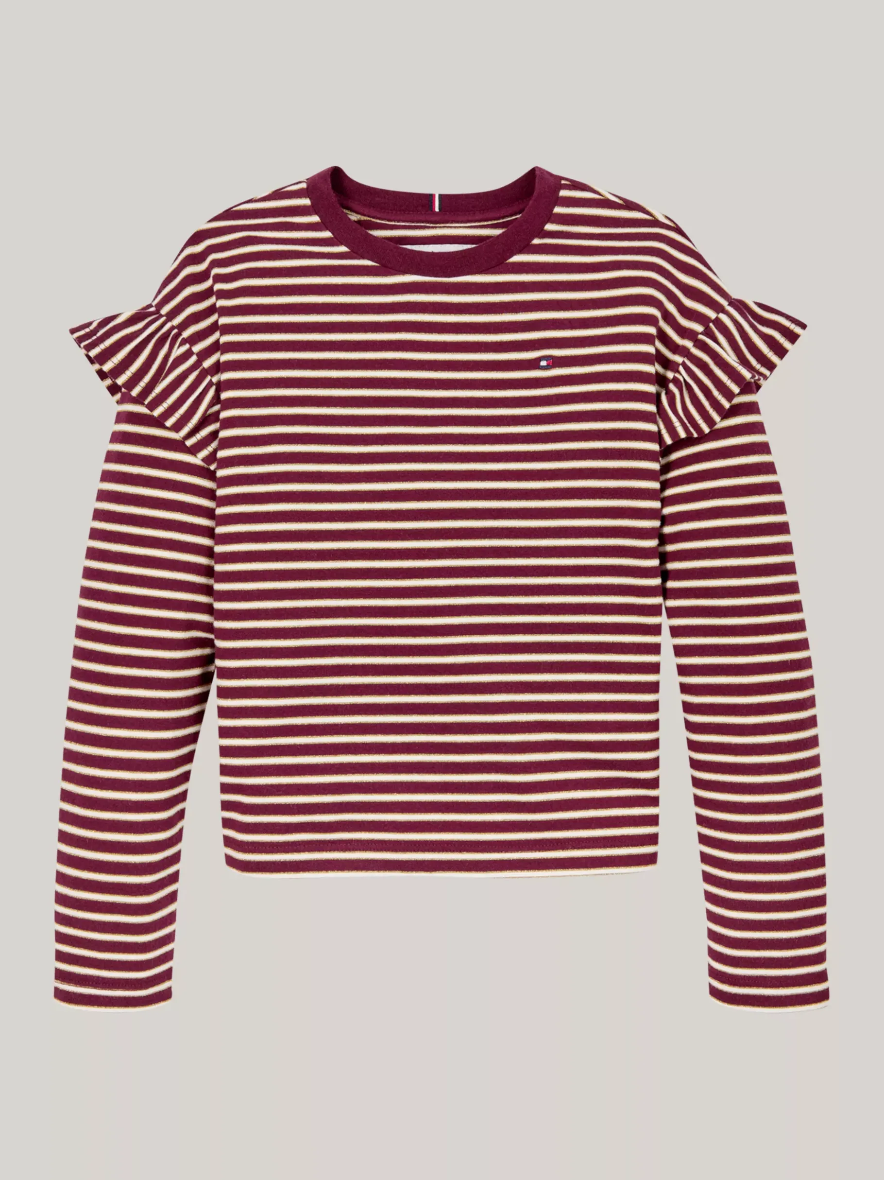 Tommy Hilfiger Relaxed Fit Langarmshirt mit Metallic-Streifen DEEP ROUGE STRIPE Cheap