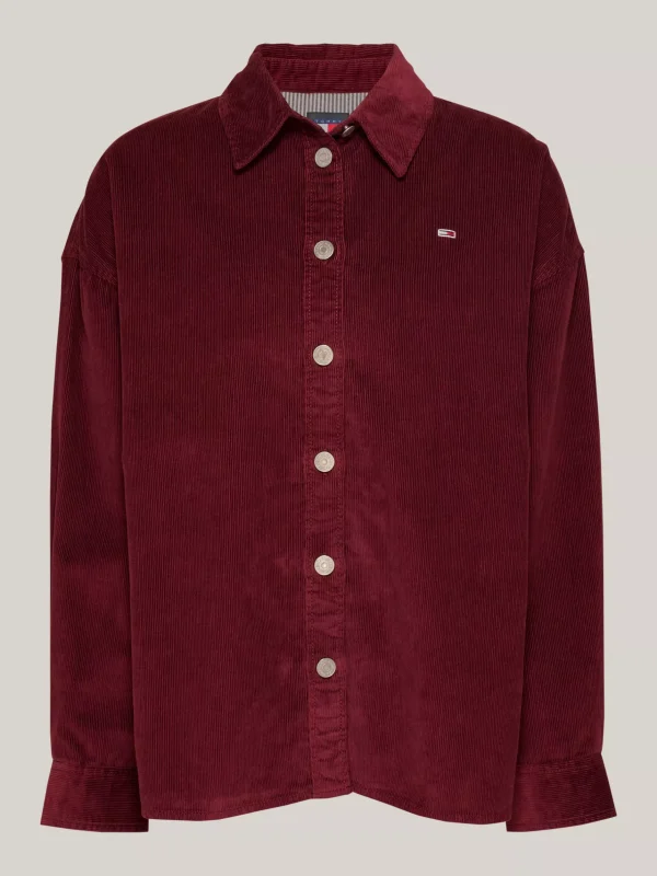 Tommy Hilfiger Relaxed Fit Overshirt aus feinem Cord DEEP ROUGE Hot