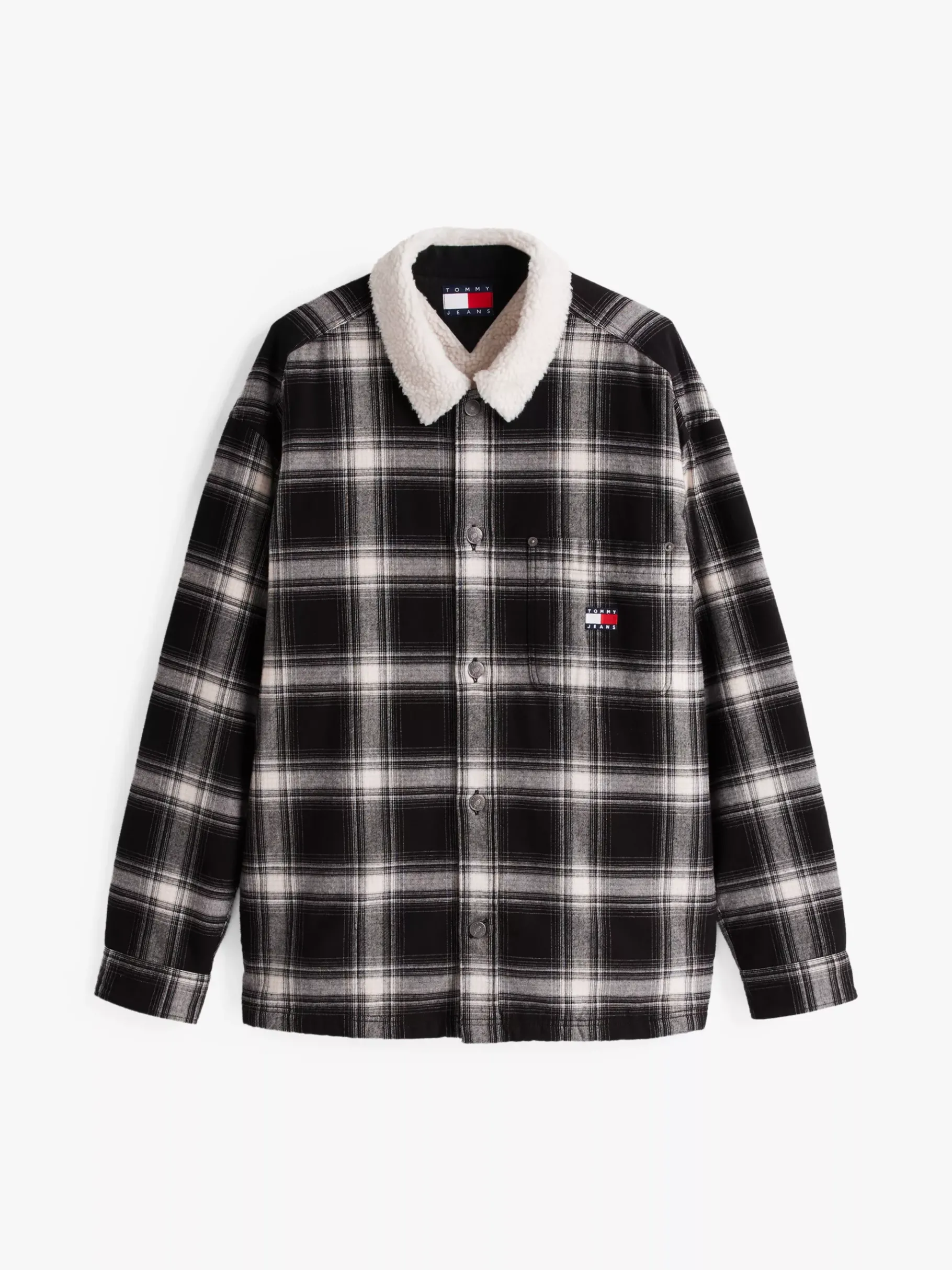 Tommy Hilfiger Relaxed Fit Overshirt mit Sherpa-Kragen BLACK Shop