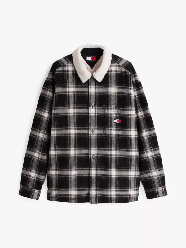 Tommy Hilfiger Relaxed Fit Overshirt mit Sherpa-Kragen BLACK Shop